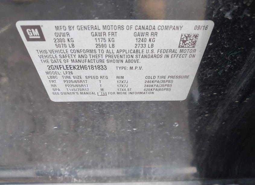 Photo 9 of 2017 Chevrolet Equinox LS (VIN 2GNFLEEK2H6181833)