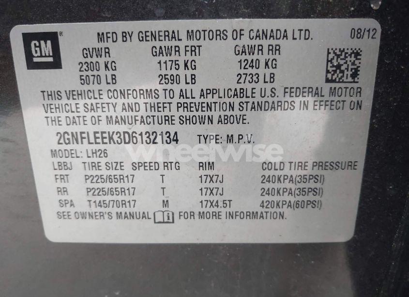 Photo 9 of 2013 Chevrolet Equinox 1LT (VIN 2GNFLEEK3D6132134)
