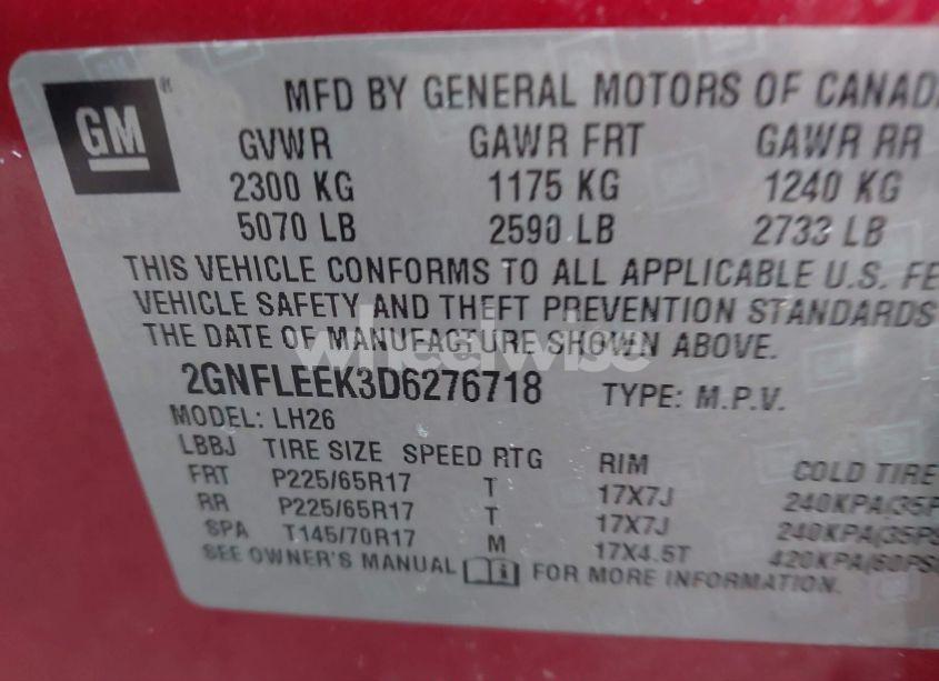 Photo 9 of 2013 Chevrolet Equinox 1LT (VIN 2GNFLEEK3D6276718)