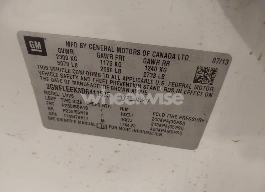 Photo 9 of 2013 Chevrolet Equinox 1LT (VIN 2GNFLEEK3D6411535)