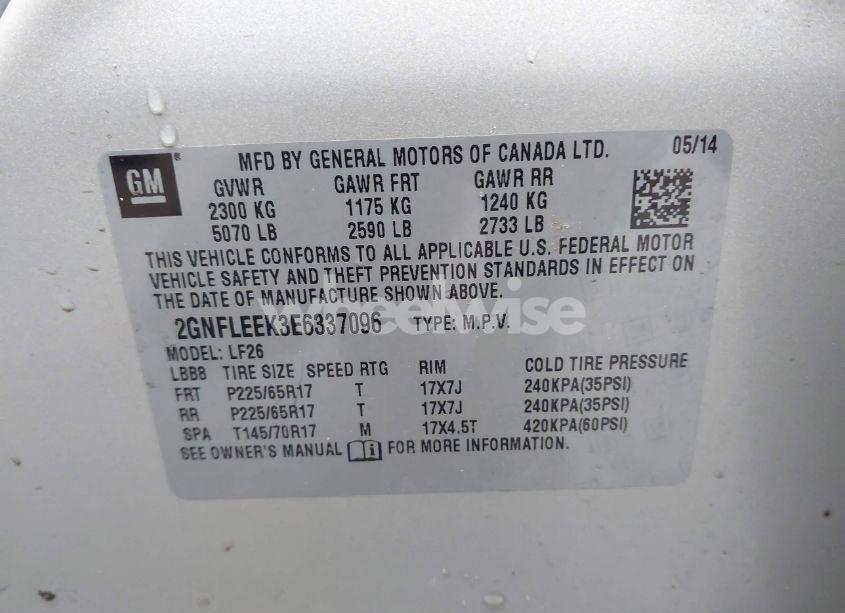 Photo 9 of 2014 Chevrolet Equinox LS (VIN 2GNFLEEK3E6337096)