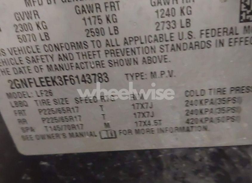 Photo 9 of 2015 Chevrolet Equinox LS (VIN 2GNFLEEK3F6143783)