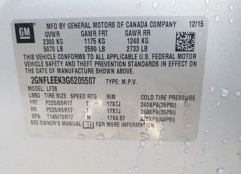 Photo 9 of 2016 Chevrolet Equinox LS (VIN 2GNFLEEK3G6205507)