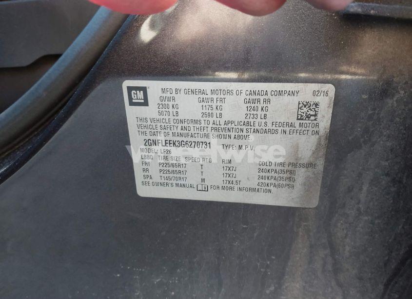 Photo 9 of 2016 Chevrolet Equinox LS (VIN 2GNFLEEK3G6270731)