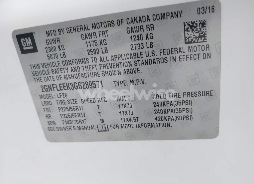 Photo 9 of 2016 Chevrolet Equinox LS (VIN 2GNFLEEK3G6289571)