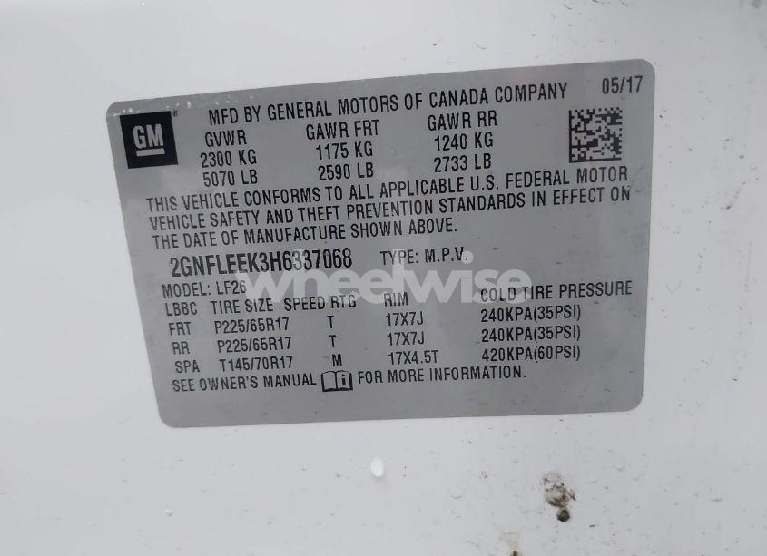 Photo 9 of 2017 Chevrolet Equinox LS (VIN 2GNFLEEK3H6337068)