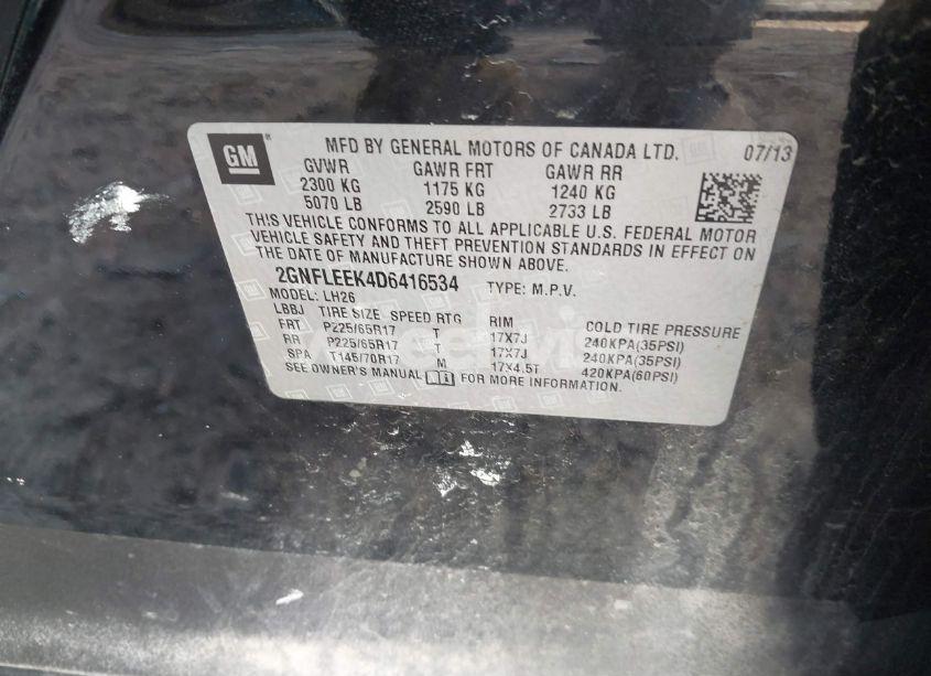 Photo 9 of 2013 Chevrolet Equinox 1LT (VIN 2GNFLEEK4D6416534)