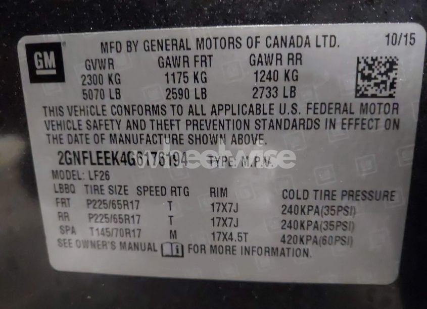 Photo 9 of 2016 Chevrolet Equinox LS (VIN 2GNFLEEK4G6176194)