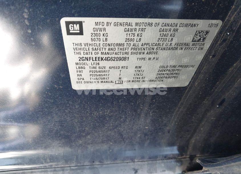 Photo 9 of 2016 Chevrolet Equinox LS (VIN 2GNFLEEK4G6209081)