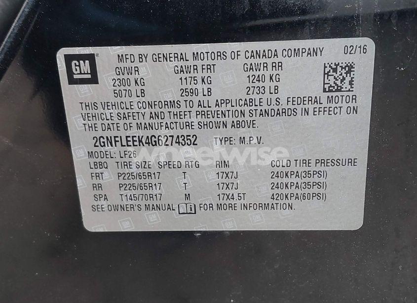 Photo 9 of 2016 Chevrolet Equinox LS (VIN 2GNFLEEK4G6274352)