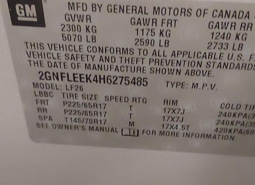 Photo 9 of 2017 Chevrolet Equinox LS (VIN 2GNFLEEK4H6275485)