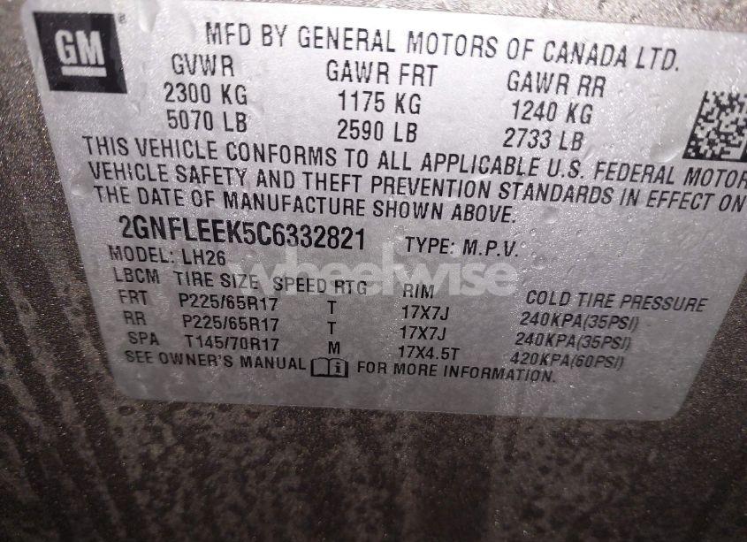 Photo 9 of 2012 Chevrolet Equinox 1LT (VIN 2GNFLEEK5C6332821)