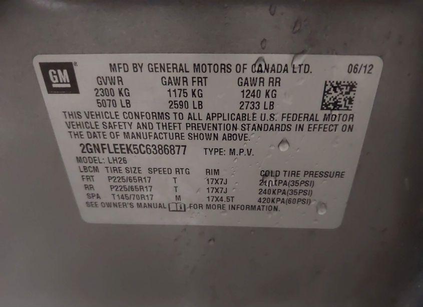 Photo 9 of 2012 Chevrolet Equinox 1LT (VIN 2GNFLEEK5C6386877)