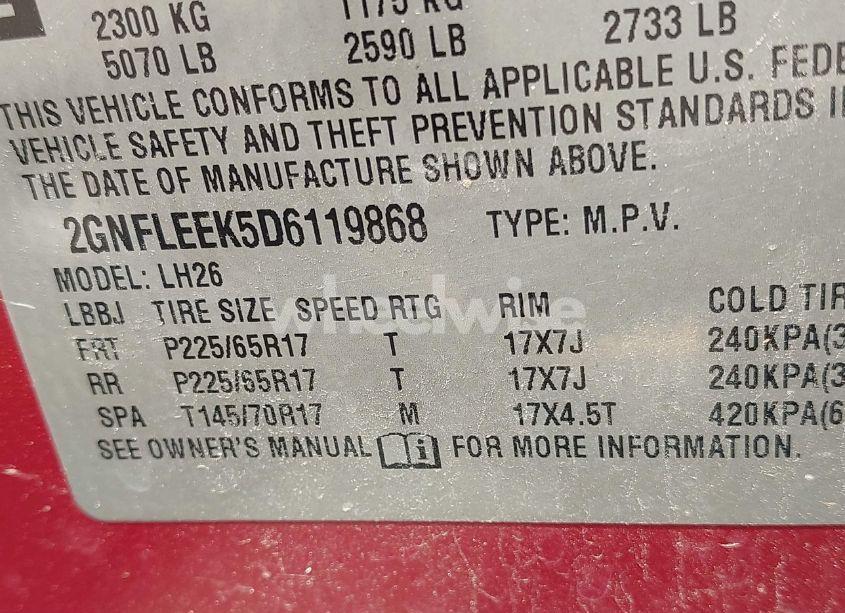 Photo 9 of 2013 Chevrolet Equinox 1LT (VIN 2GNFLEEK5D6119868)