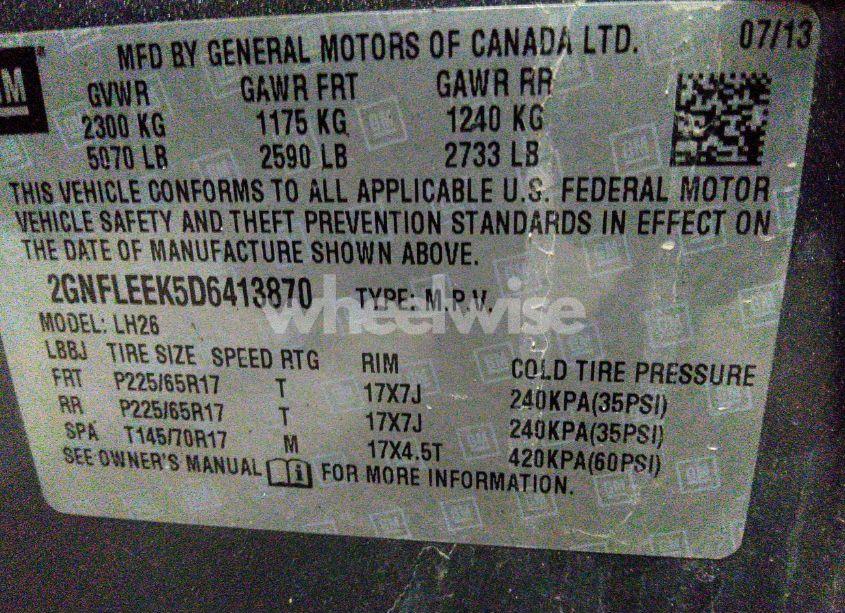 Photo 9 of 2013 Chevrolet Equinox 1LT (VIN 2GNFLEEK5D6413870)