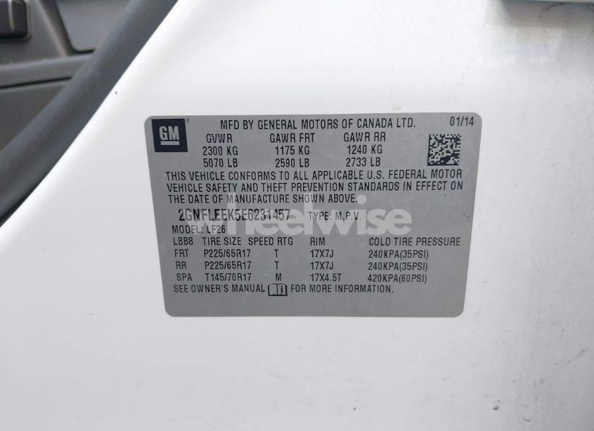 Photo 9 of 2014 Chevrolet Equinox LS (VIN 2GNFLEEK5E6231457)