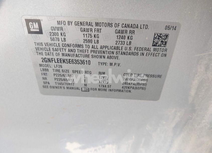 Photo 9 of 2014 Chevrolet Equinox LS (VIN 2GNFLEEK5E6353610)