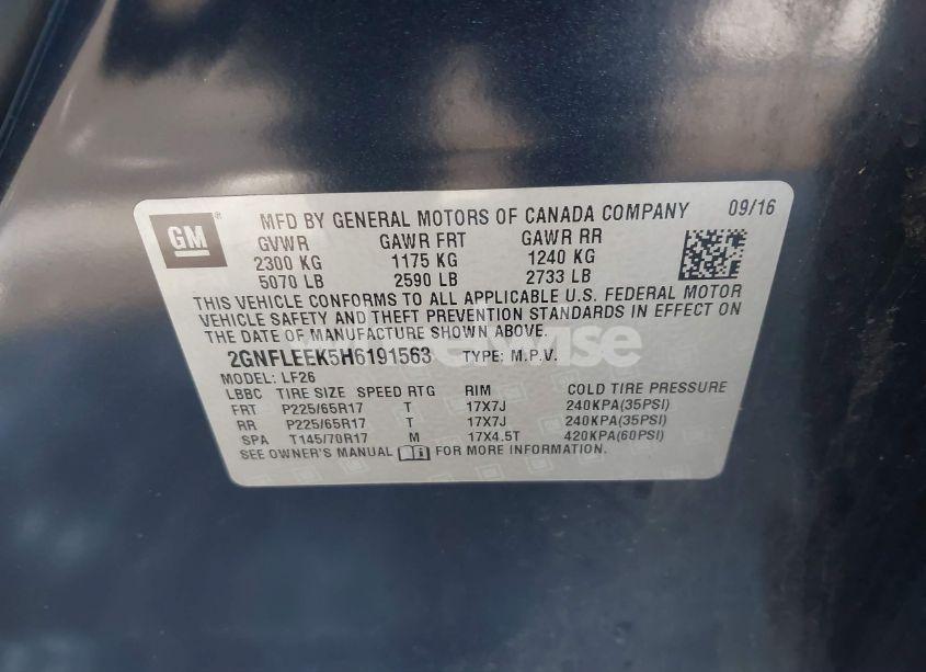 Photo 9 of 2017 Chevrolet Equinox LS (VIN 2GNFLEEK5H6191563)