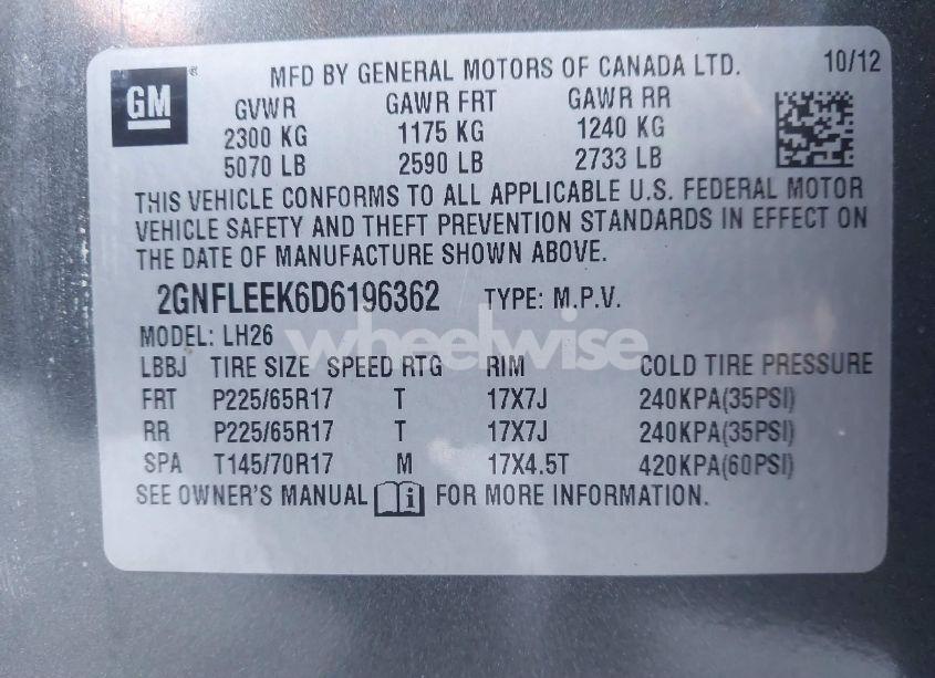 Photo 9 of 2013 Chevrolet Equinox 1LT (VIN 2GNFLEEK6D6196362)