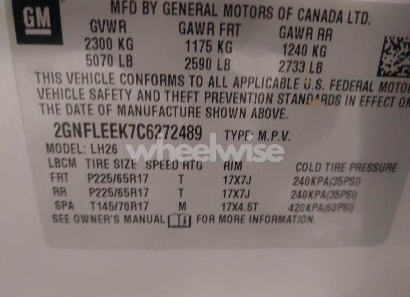 Photo 9 of 2012 Chevrolet Equinox 1LT (VIN 2GNFLEEK7C6272489)