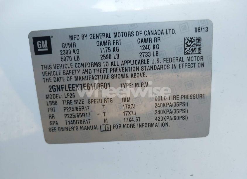 Photo 9 of 2014 Chevrolet Equinox LS (VIN 2GNFLEEK7E6108601)