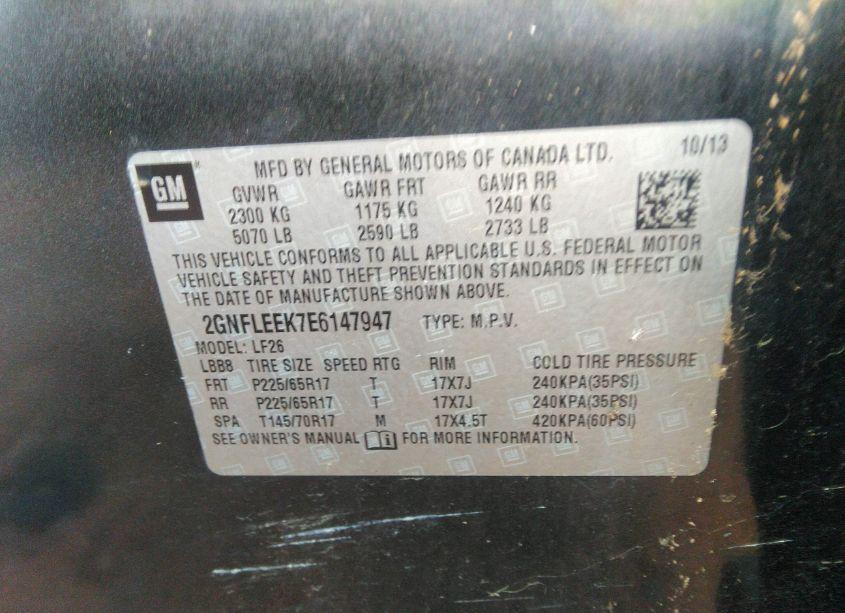 Photo 9 of 2014 Chevrolet Equinox LS (VIN 2GNFLEEK7E6147947)