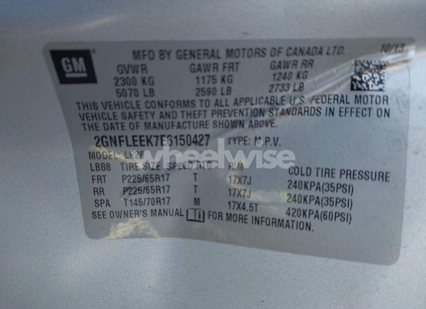 Photo 9 of 2014 Chevrolet Equinox LS (VIN 2GNFLEEK7E6150427)