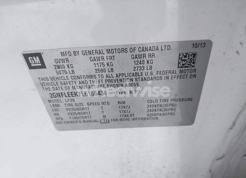 Photo 9 of 2014 Chevrolet Equinox LS (VIN 2GNFLEEK7E6166434)