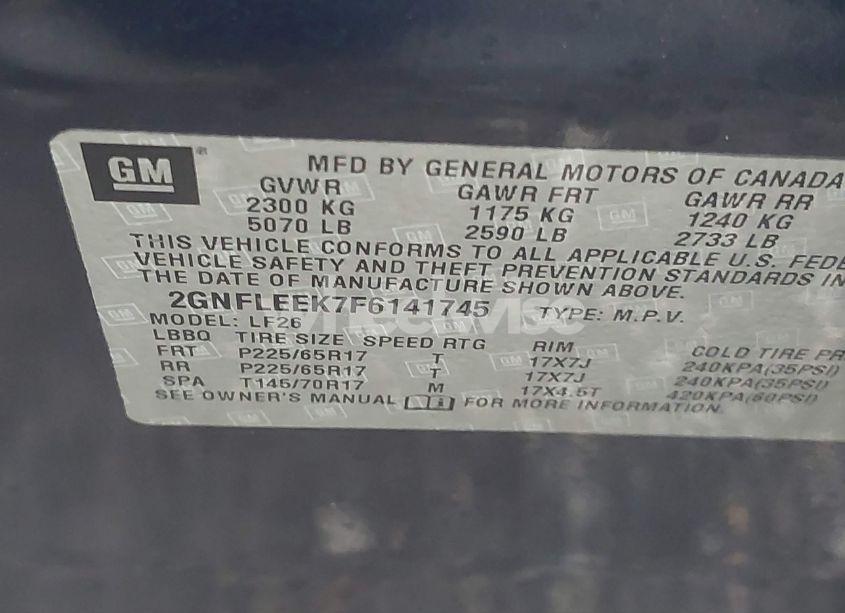 Photo 9 of 2015 Chevrolet Equinox LS (VIN 2GNFLEEK7F6141745)