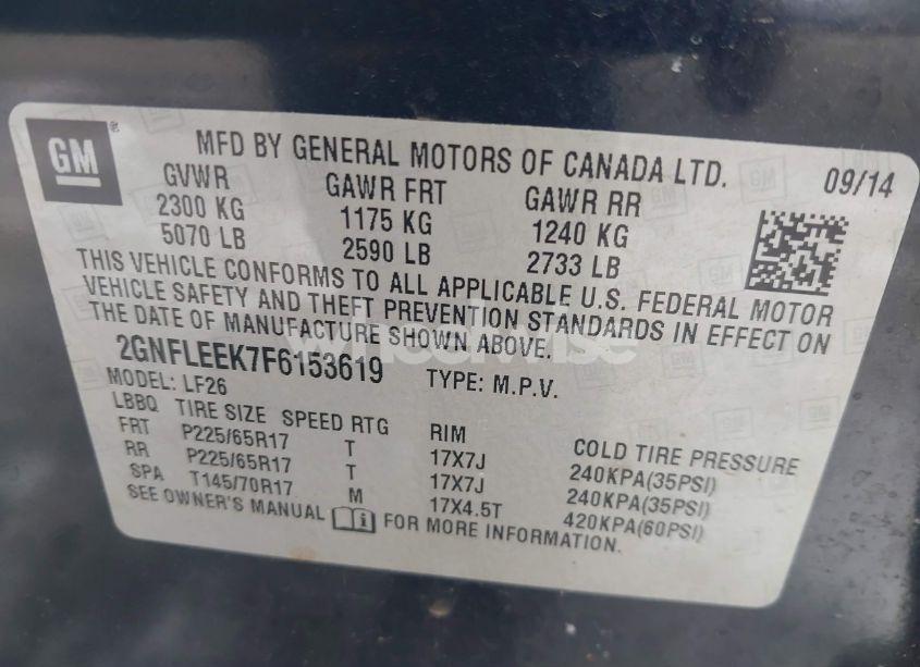 Photo 9 of 2015 Chevrolet Equinox LS (VIN 2GNFLEEK7F6153619)