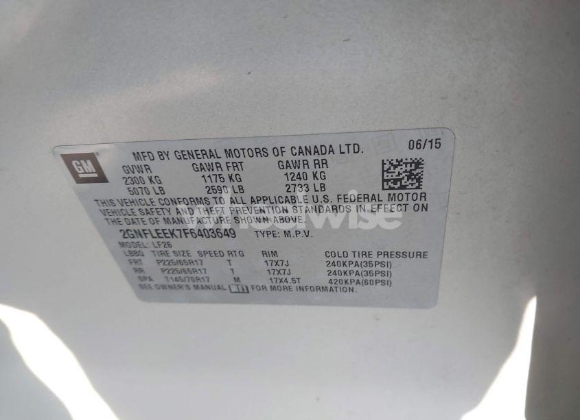 Photo 9 of 2015 Chevrolet Equinox LS (VIN 2GNFLEEK7F6403649)