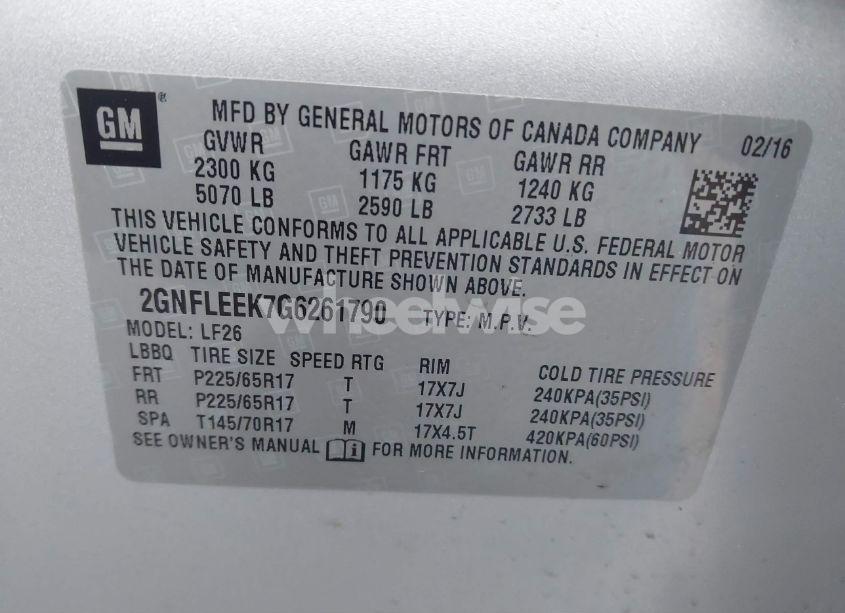 Photo 9 of 2016 Chevrolet Equinox LS (VIN 2GNFLEEK7G6261790)