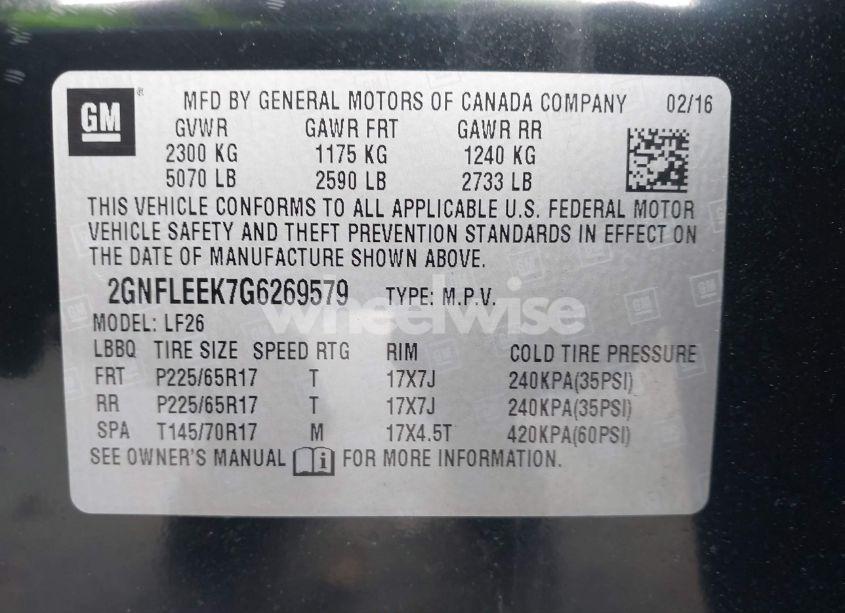 Photo 9 of 2016 Chevrolet Equinox LS (VIN 2GNFLEEK7G6269579)