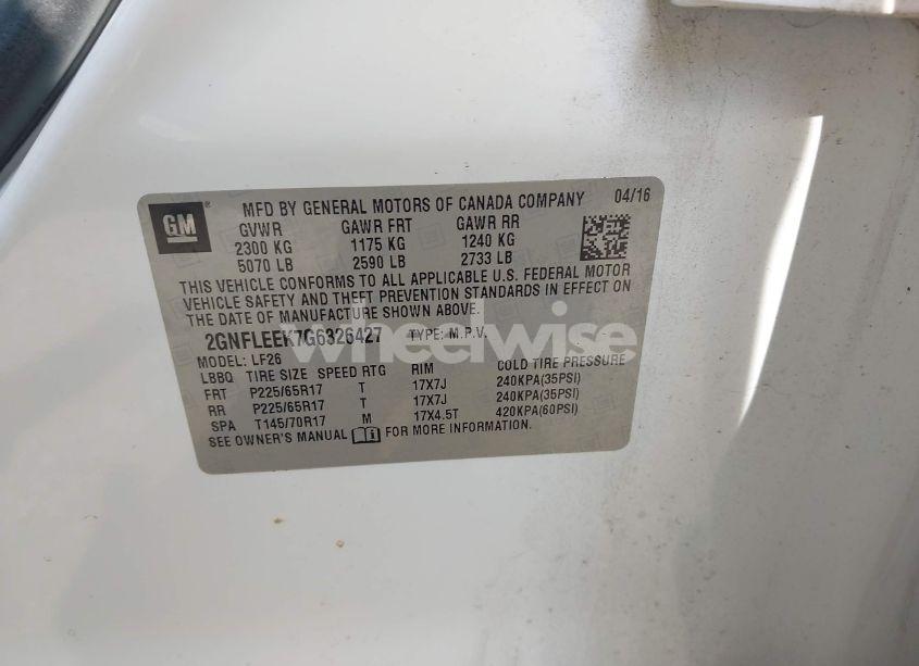 Photo 9 of 2016 Chevrolet Equinox LS (VIN 2GNFLEEK7G6326427)