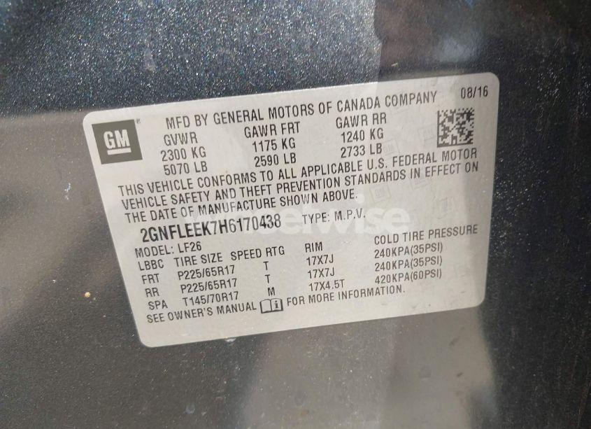 Photo 9 of 2017 Chevrolet Equinox LS (VIN 2GNFLEEK7H6170438)