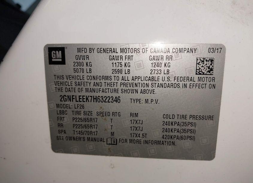 Photo 9 of 2017 Chevrolet Equinox LS (VIN 2GNFLEEK7H6322346)