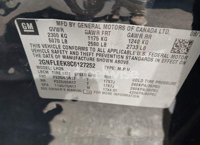 Photo 9 of 2012 Chevrolet Equinox 1LT (VIN 2GNFLEEK8C6127252)