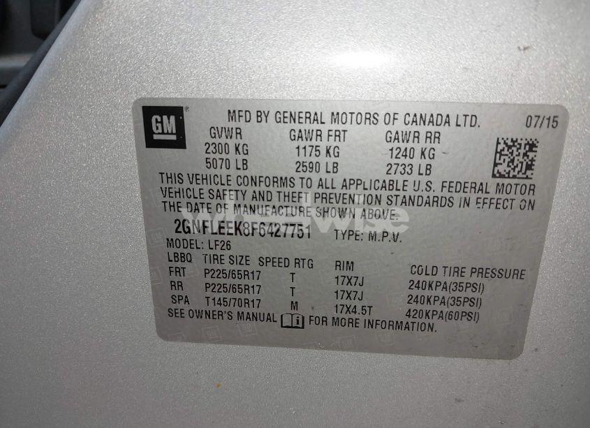 Photo 9 of 2015 Chevrolet Equinox LS (VIN 2GNFLEEK8F6427751)