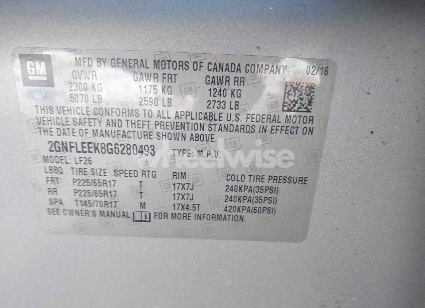 Photo 9 of 2016 Chevrolet Equinox LS (VIN 2GNFLEEK8G6280493)