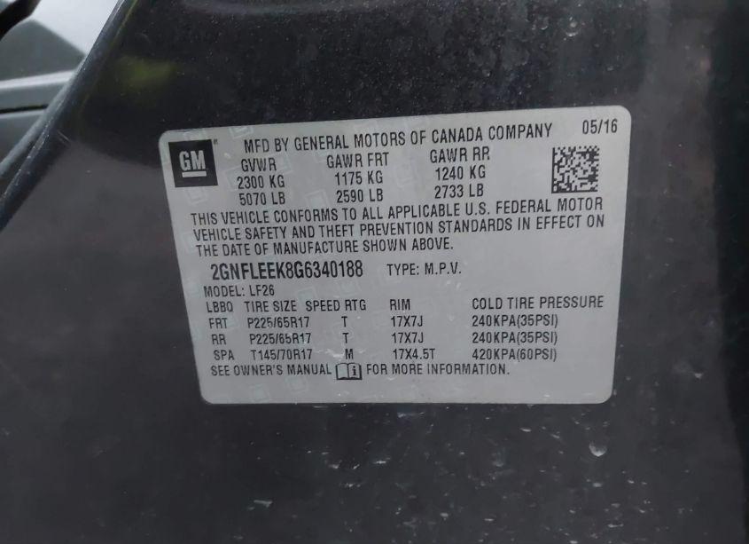 Photo 9 of 2016 Chevrolet Equinox LS (VIN 2GNFLEEK8G6340188)