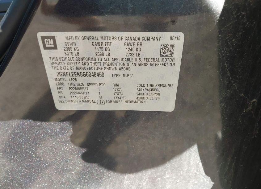 Photo 9 of 2016 Chevrolet Equinox LS (VIN 2GNFLEEK8G6348453)