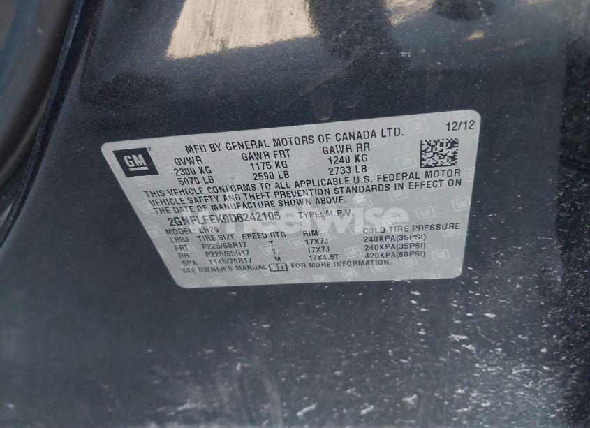 Photo 9 of 2013 Chevrolet Equinox 1LT (VIN 2GNFLEEK9D6242105)