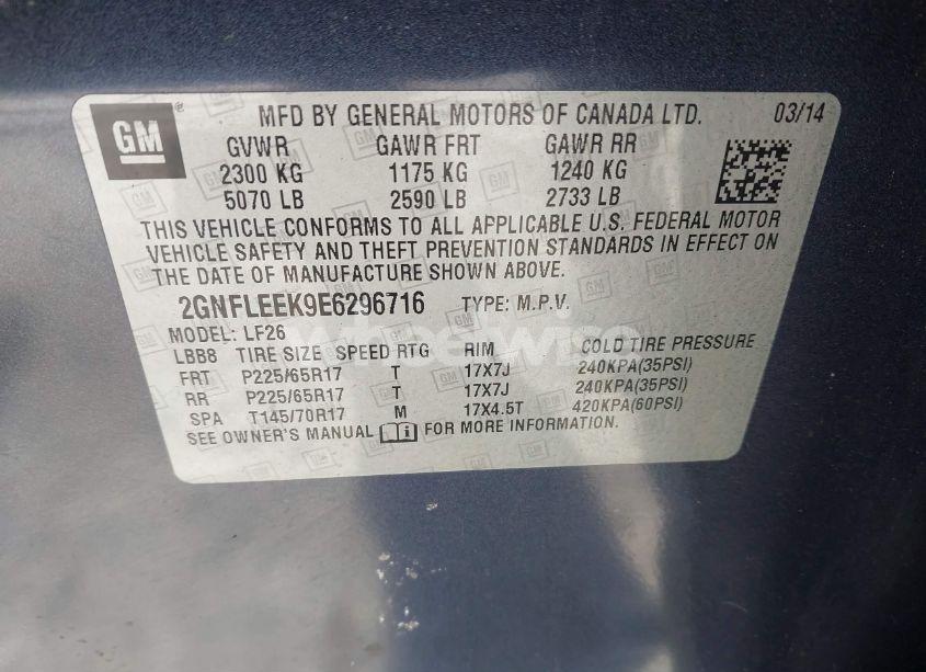 Photo 9 of 2014 Chevrolet Equinox LS (VIN 2GNFLEEK9E6296716)