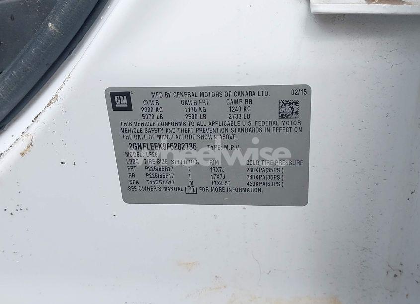 Photo 9 of 2015 Chevrolet Equinox LS (VIN 2GNFLEEK9F6282736)