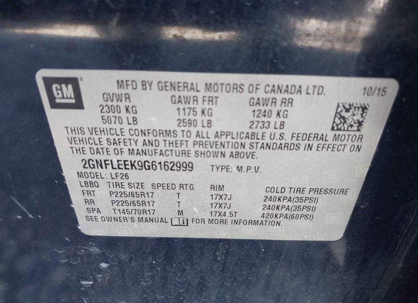 Photo 9 of 2016 Chevrolet Equinox LS (VIN 2GNFLEEK9G6162999)