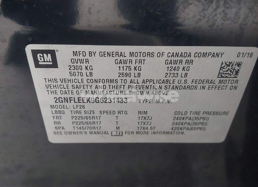 Photo 9 of 2016 Chevrolet Equinox LS (VIN 2GNFLEEK9G6231433)