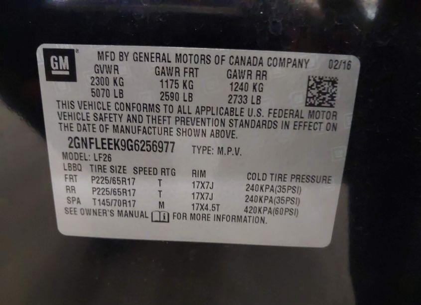 Photo 9 of 2016 Chevrolet Equinox LS (VIN 2GNFLEEK9G6256977)