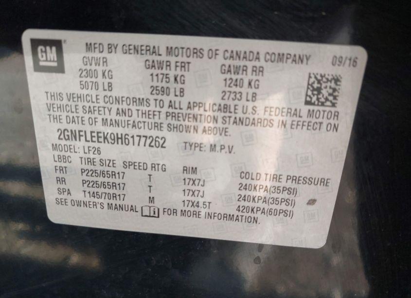 Photo 9 of 2017 Chevrolet Equinox LS (VIN 2GNFLEEK9H6177262)