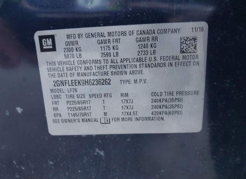 Photo 9 of 2017 Chevrolet Equinox LS (VIN 2GNFLEEK9H6236262)