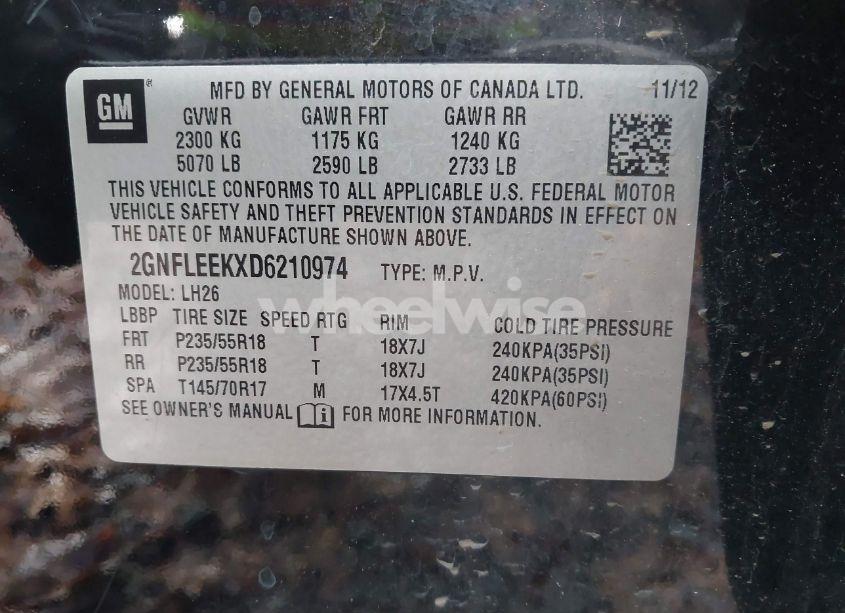 Photo 9 of 2013 Chevrolet Equinox 1LT (VIN 2GNFLEEKXD6210974)